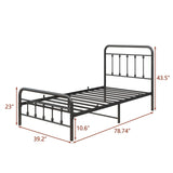 Twin Victorian Style Metal Platform Bed Frame With Storage - Veluna - Omega Lifestyles
