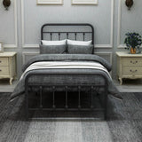 Twin Victorian Style Metal Platform Bed Frame With Storage - Veluna - Omega Lifestyles
