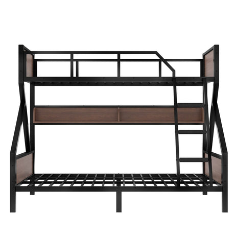 Twin XL Over Queen Metal Bunk Bed With Storage Shelves - Veluna - Omega Lifestyles