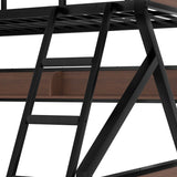 Twin XL Over Queen Metal Bunk Bed With Storage Shelves - Veluna - Omega Lifestyles