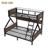 Twin XL Over Queen Metal Bunk Bed With Storage Shelves - Veluna - Omega Lifestyles