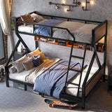 Twin XL Over Queen Metal Bunk Bed With Storage Shelves - Veluna - Omega Lifestyles