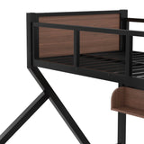 Twin XL Over Queen Metal Bunk Bed With Storage Shelves - Veluna - Omega Lifestyles