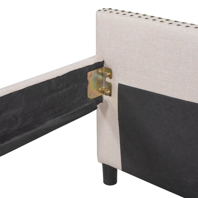 Upholstered Beige Daybed With Two Storage Drawers - Omega Lifestyles