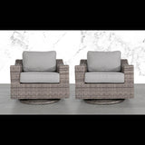 Weather - Resistant Wicker Swivel Patio Chair With Cushions - Veluna - Omega Lifestyles