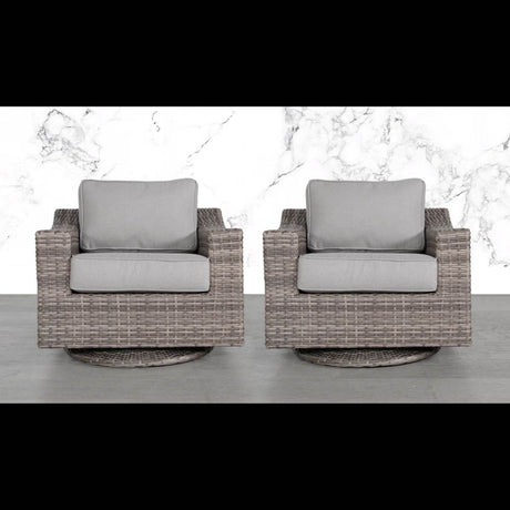 Weather - Resistant Wicker Swivel Patio Chair With Cushions - Veluna - Omega Lifestyles