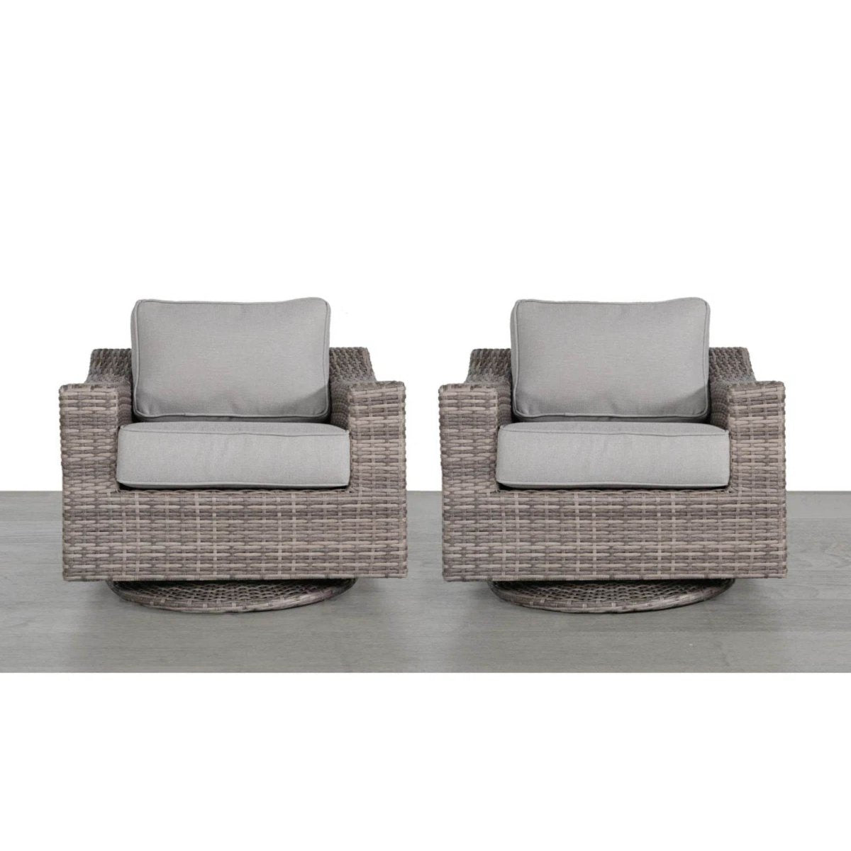 Weather - Resistant Wicker Swivel Patio Chair With Cushions - Veluna - Omega Lifestyles