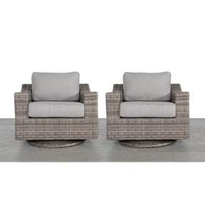 Weather-Resistant Wicker Swivel Patio Chair With Cushions - Omega Lifestyles
