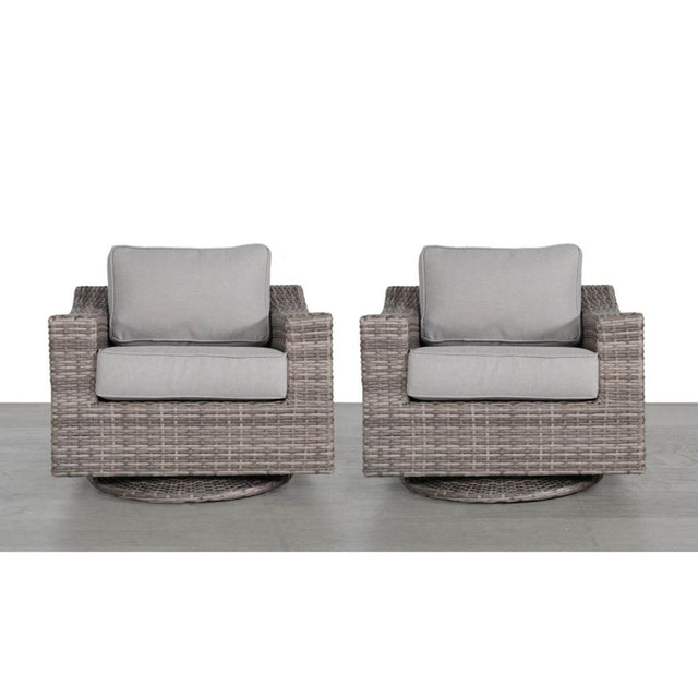 Weather - Resistant Wicker Swivel Patio Chair With Cushions - Veluna - Omega Lifestyles
