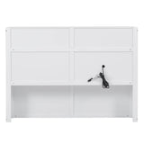 White Wood Hydraulic Platform Bed With Storage Drawers - Omega Lifestyles