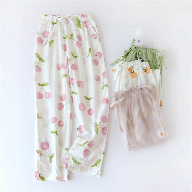 Women’s Cotton Printed Loose Pajama Sleep Bottoms - Omega Lifestyles