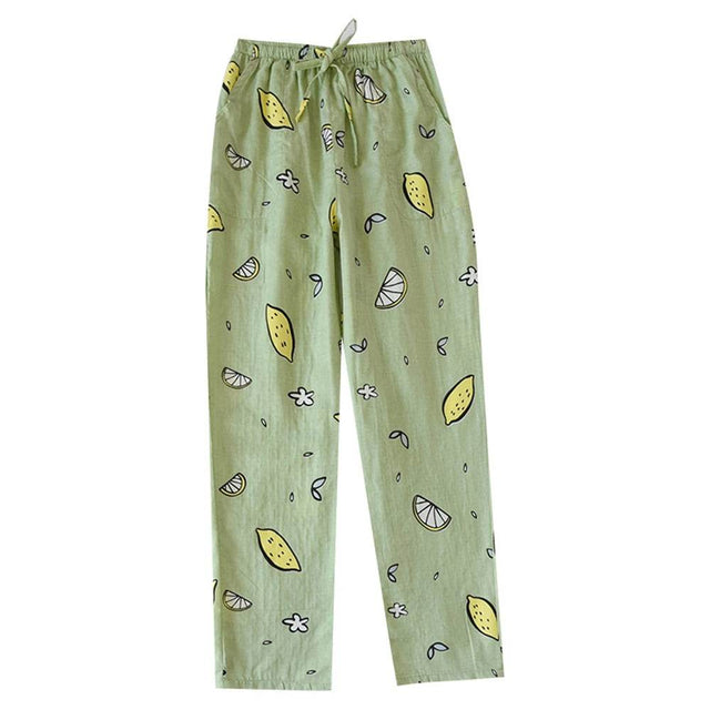Women’s Cotton Printed Loose Pajama Sleep Bottoms - Omega Lifestyles