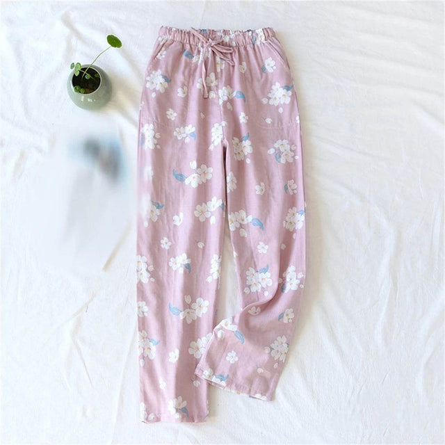 Women’s Cotton Printed Loose Pajama Sleep Bottoms - Omega Lifestyles