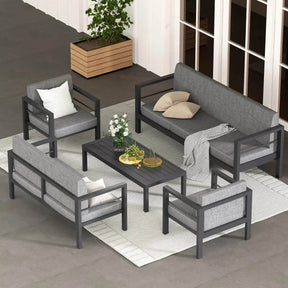 5-Piece Modern Aluminum Outdoor Patio Furniture Set - Omega Lifestyles
