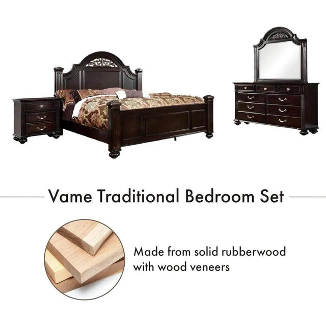 6-Piece Traditional Solid Wood Bedroom Furniture Set - Omega Lifestyles