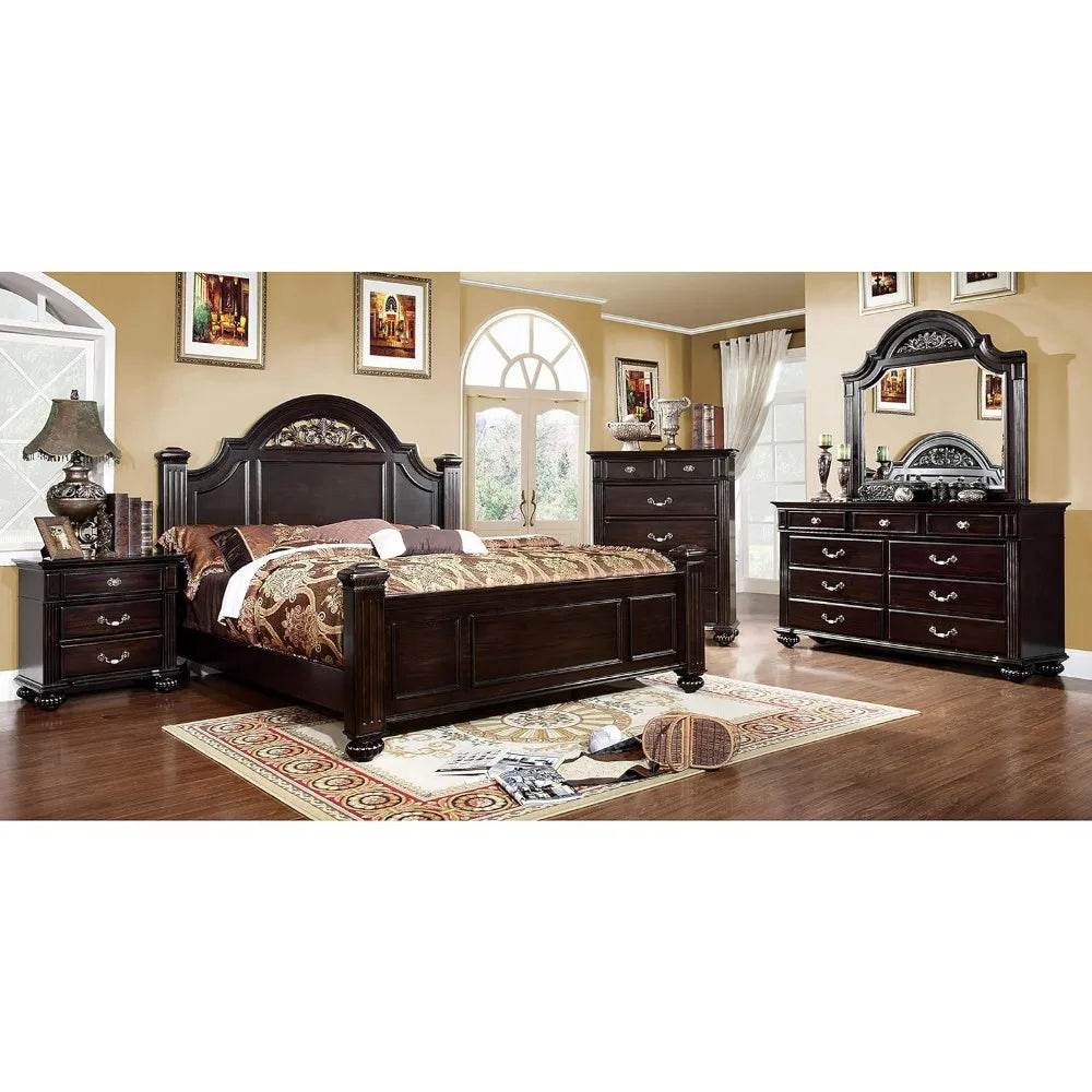 6-Piece Traditional Solid Wood Bedroom Furniture Set - Omega Lifestyles