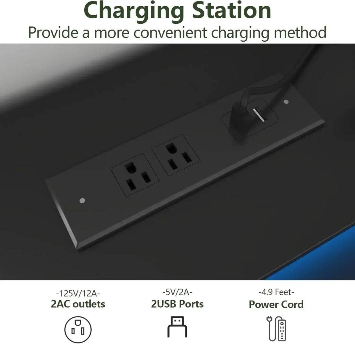 9-Drawer Modern Dresser With Power Outlet And LED Light - Omega Lifestyles