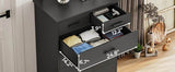 Black 6-Drawer Wood Storage Dresser Chest - Omega Lifestyles