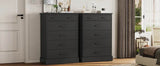 Black 6-Drawer Wood Storage Dresser Chest - Omega Lifestyles