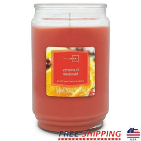 Cranberry Mandarin Scented 20 oz Glass Jar Candle - Omega Lifestyles