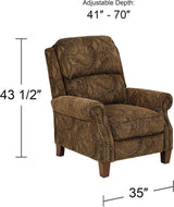 Manual Adjustable Push-Through Arm Recliner Chair With Footrest - Omega Lifestyles