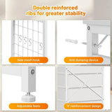 Modern 6-Drawer White Dresser With Hanging Rack And LED Lights - Omega Lifestyles