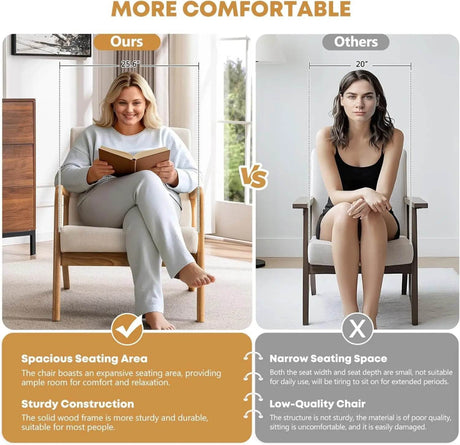 Modern Upholstered Linen Fabric Armchair - Omega Lifestyles