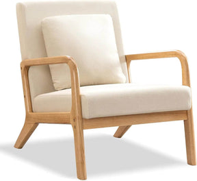 Modern Upholstered Linen Fabric Armchair - Omega Lifestyles