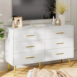 Modern White 6-Drawer Engineered Wood Dresser - Omega Lifestyles