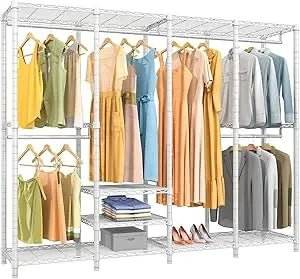Heavy Duty Adjustable Carbon Steel Wire Garment Rack - Omega Lifestyles