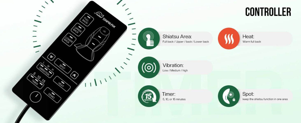 Shiatsu Heat Massage Cushion with Kneading Back Therapy Pad - Omega Lifestyles