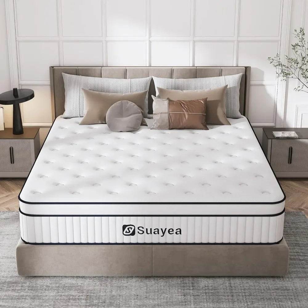 Medium 10-Inch Hybrid Pocket Spring Mattress - Omega Lifestyles