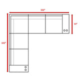 102 - Inch Grey Wicker Outdoor Patio Sectional With Cushions - Zenvia - Omega Lifestyles