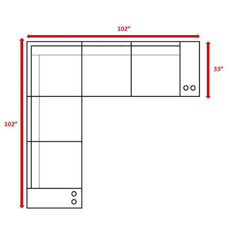 102 - Inch Grey Wicker Outdoor Patio Sectional With Cushions - Zenvia - Omega Lifestyles