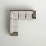 102 - Inch Grey Wicker Outdoor Patio Sectional With Cushions - Zenvia - Omega Lifestyles