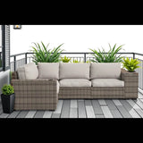 102 - Inch Grey Wicker Outdoor Patio Sectional With Cushions - Zenvia - Omega Lifestyles