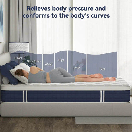 12-Inch Cooling Gel Hybrid Mattress - Omega Lifestyles