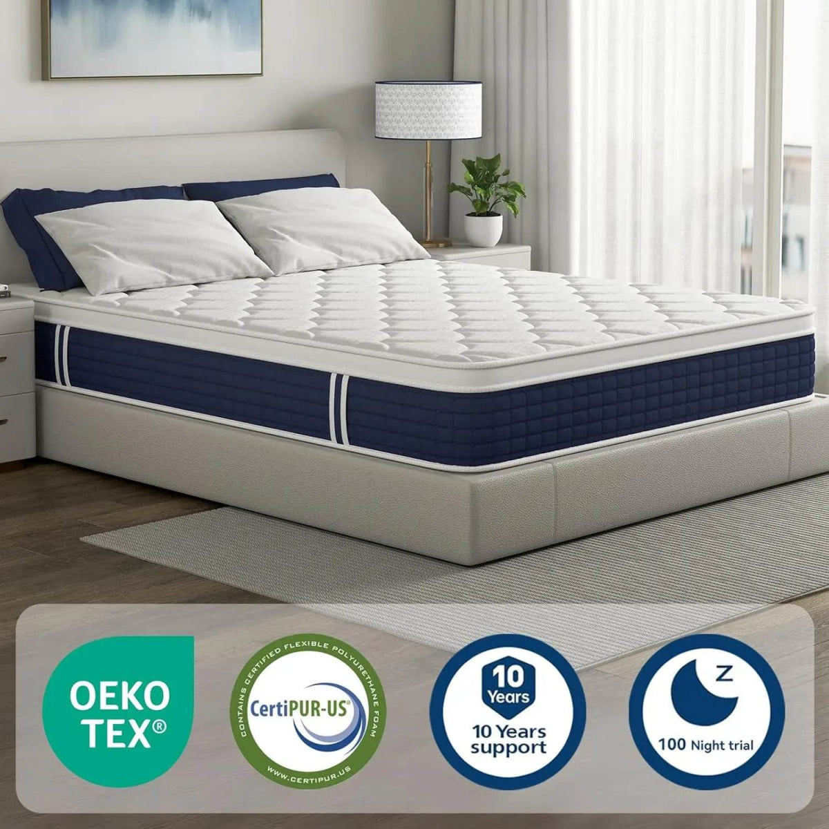 12-Inch Cooling Gel Hybrid Mattress - Omega Lifestyles