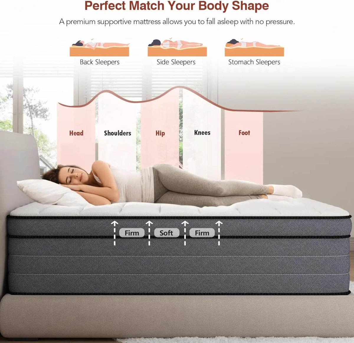 12-Inch Cooling Gel Memory Foam Mattress - Omega Lifestyles