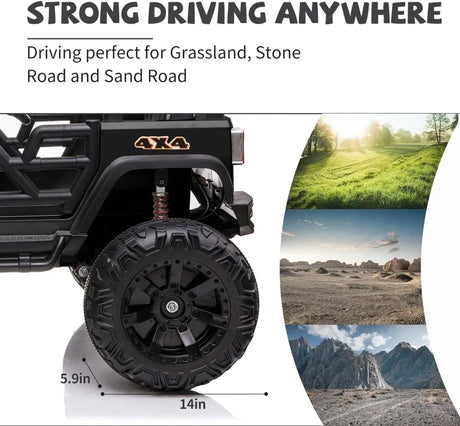 12V Remote Control 2-Seater Kids Electric Ride-On Car - Omega Lifestyles