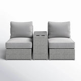 2 - Person Weather - Resistant Wicker Outdoor Conversation Set With Cushions - Zenvia - Omega Lifestyles