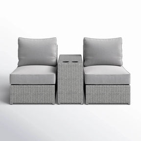 2-Person Weather-Resistant Wicker Outdoor Conversation Set With Cushions - Omega Lifestyles