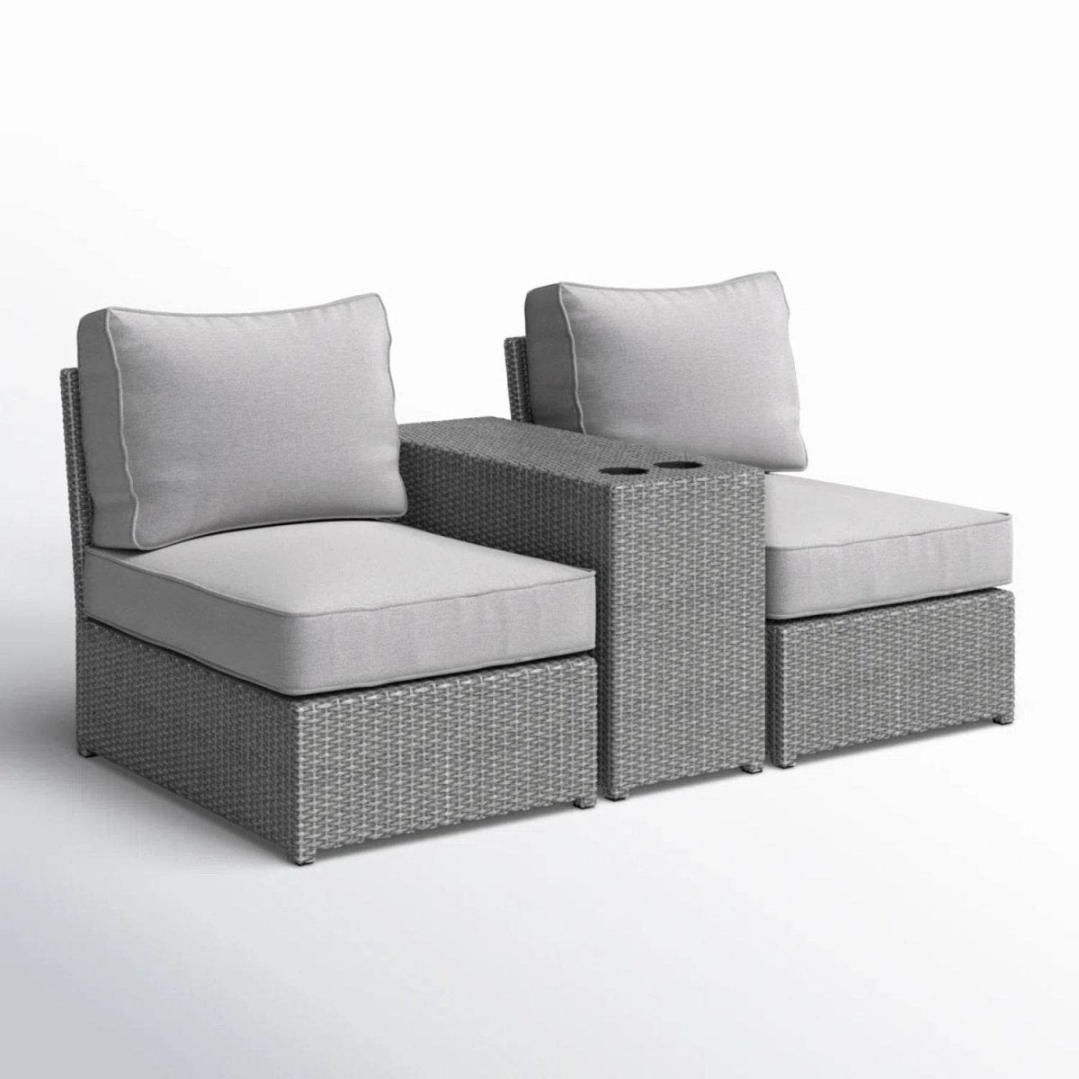 2 - Person Weather - Resistant Wicker Outdoor Conversation Set With Cushions - Zenvia - Omega Lifestyles