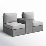 2 - Person Weather - Resistant Wicker Outdoor Conversation Set With Cushions - Zenvia - Omega Lifestyles