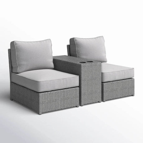 2 - Person Weather - Resistant Wicker Outdoor Conversation Set With Cushions - Zenvia - Omega Lifestyles