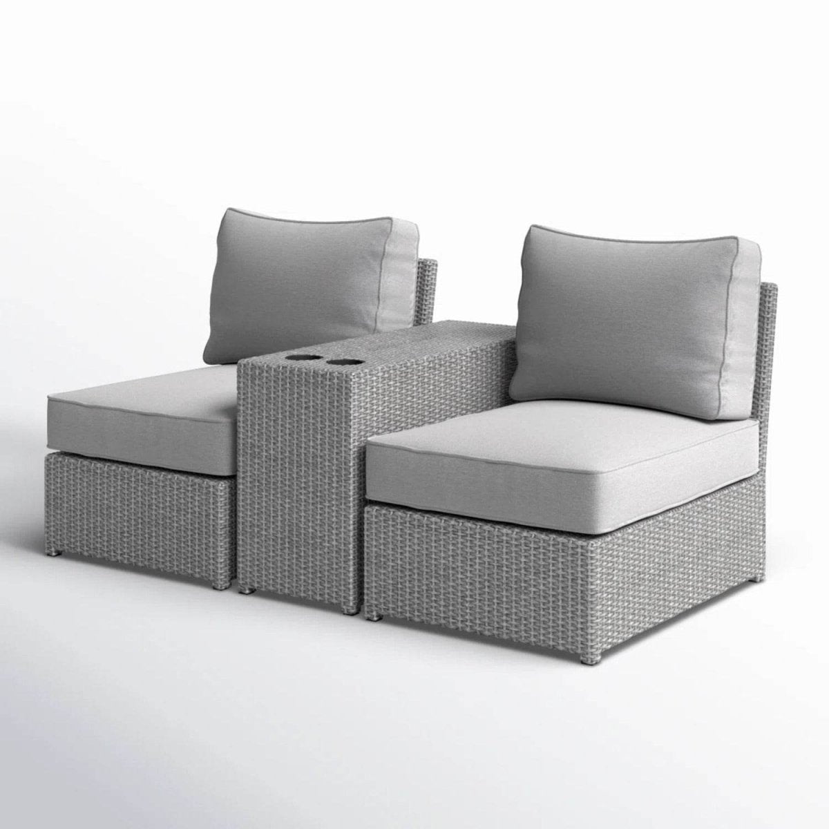2 - Person Weather - Resistant Wicker Outdoor Conversation Set With Cushions - Zenvia - Omega Lifestyles