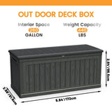 260 Gallon Waterproof Double - Wall Outdoor Deck Storage Box - Zenvia - Omega Lifestyles