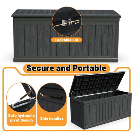 260 Gallon Waterproof Double - Wall Outdoor Deck Storage Box - Zenvia - Omega Lifestyles