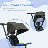 3-In-1 Adjustable Toddler Tricycle Push Bike With Canopy - Omega Lifestyles