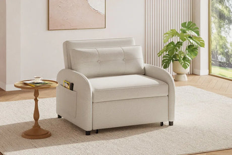 3-in-1 Convertible Cotton Linen Sleeper Sofa Bed - Omega Lifestyles